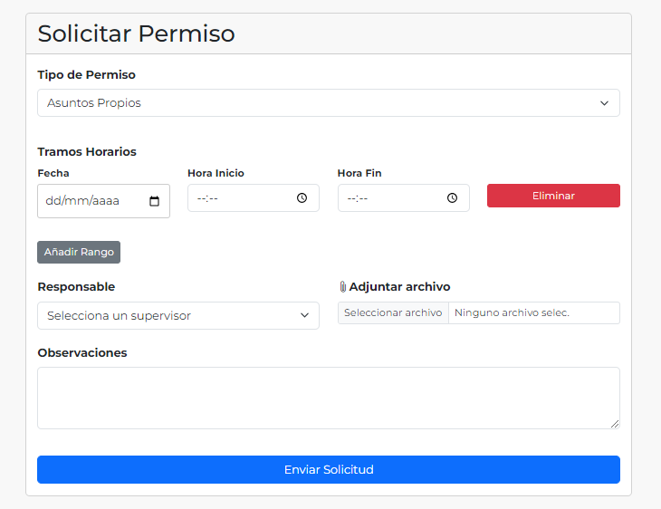 Solicitud de asuntos propios